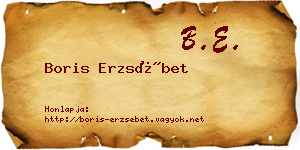 Boris Erzsébet névjegykártya